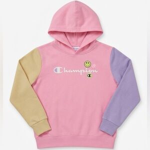 Champion Pastel Colorblock Hoodie in Pink, Yellow & Purple
